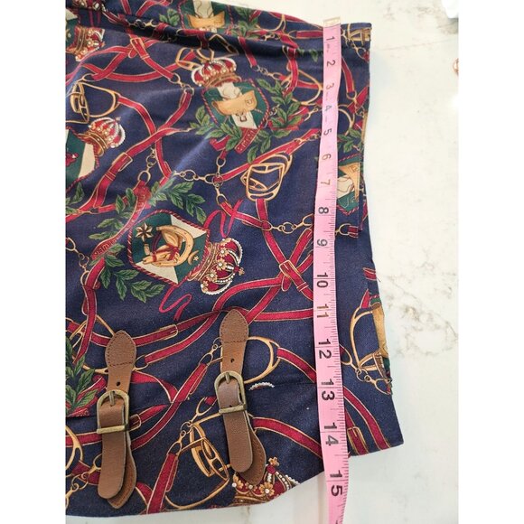 Vintage David Brooks Equestrian Wrap Look Skirt Size 10 Preppy Navy - Picture 3 of 10